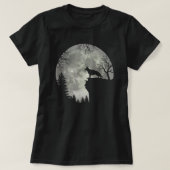German Shepherd And Moon Halloween Tシャツ (デザイン正面)
