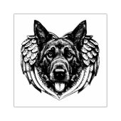 German shepherd Angel dog head art illustration   ラバースタンプ (インプリント)