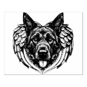 German shepherd Angel dog head art illustration  ラバースタンプ (インプリント)