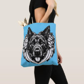 German shepherd Angel dog head pet art トートバッグ (クローズアップ)