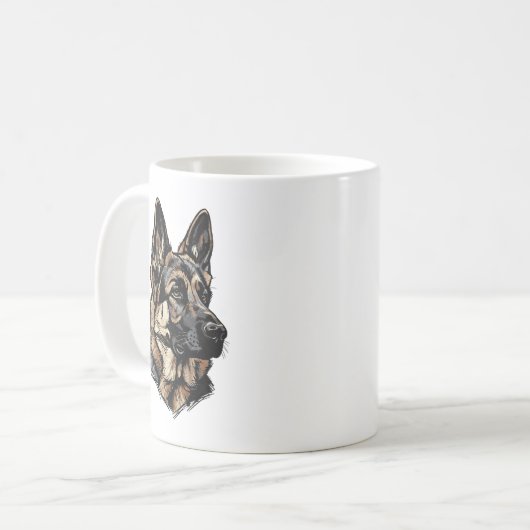 German Shepherd Art コーヒーマグカップ (正面左)