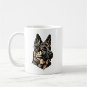 German Shepherd Art コーヒーマグカップ (左)