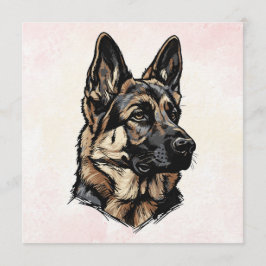German Shepherd Art 招待状