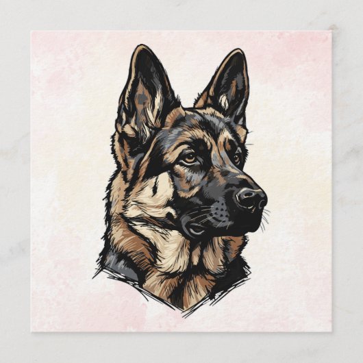 German Shepherd Art 招待状 (正面)
