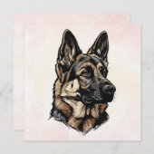 German Shepherd Art 招待状 (正面/裏面)
