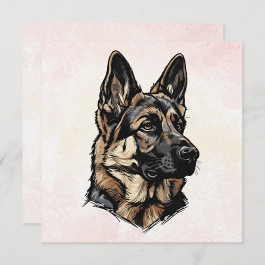 German Shepherd Art 招待状 (正面/裏面)