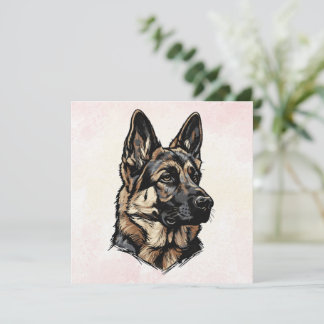German Shepherd Art 招待状