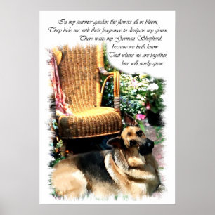 German Shepherd Art Print ポスター