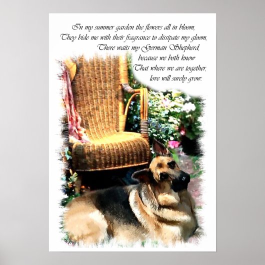 German Shepherd Art Print ポスター (正面)