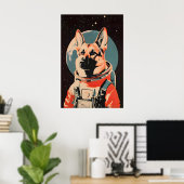 German Shepherd Astronaut Poster, German Shepherd ポスター (ホームオフィス)