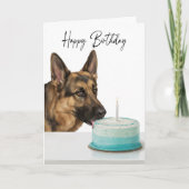 German Shepherd Birthday Cake Inspector カード (正面)