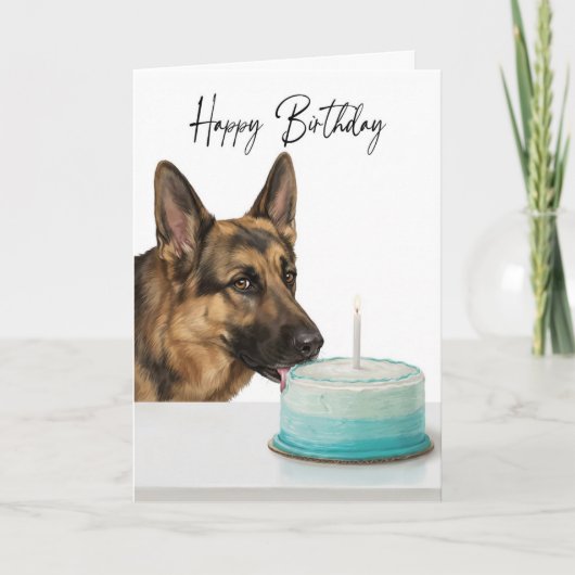 German Shepherd Birthday Cake Inspector カード (正面)