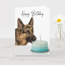 German Shepherd Birthday Cake Inspector カード