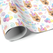 German Shepherd Birthday Gift Wrapping Paper  ラッピングペーパー (ロールコーナー)