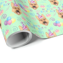 German Shepherd Birthday Gift Wrapping Paper  ラッピングペーパー