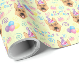German Shepherd Birthday Gift Wrapping Paper  ラッピングペーパー