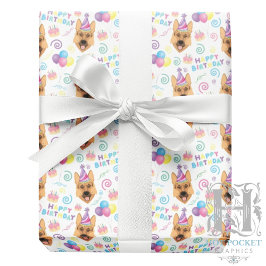 German Shepherd Birthday Gift Wrapping Paper  ラッピングペーパー
