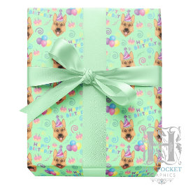 German Shepherd Birthday Gift Wrapping Paper  ラッピングペーパー