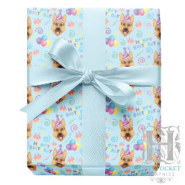German Shepherd Birthday Gift Wrapping Paper  ラッピングペーパー