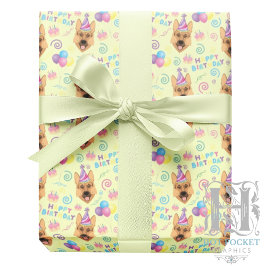 German Shepherd Birthday Gift Wrapping Paper  ラッピングペーパー