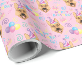 German Shepherd Birthday Gift Wrapping Paper  ラッピングペーパー