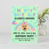 German Shepherd Birthday Invitation in Green 招待状 (スタンド正面)