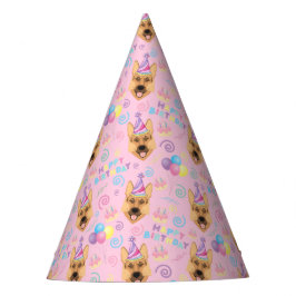 German Shepherd Birthday Party Hat Pink パーティーハット