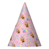 German Shepherd Birthday Party Hat Pink パーティーハット (左)