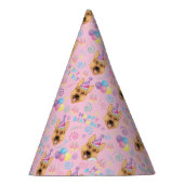 German Shepherd Birthday Party Hat Pink パーティーハット (右)