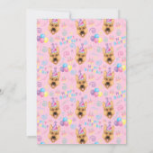 German Shepherd Birthday Party Invitation Pink 招待状 (裏面)