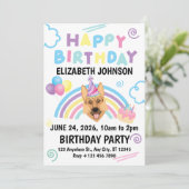 German Shepherd Birthday Party Invitation White 招待状 (スタンド正面)