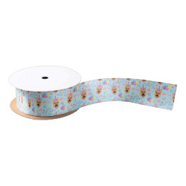 German Shepherd Birthday Satin Ribbon in Blue サテンリボン