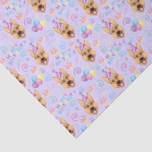 German Shepherd Birthday Tissue Paper in Purple 薄葉紙 (詳細)
