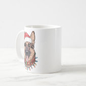 German Shepherd Christmas コーヒーマグカップ (正面左)