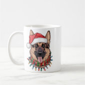 German Shepherd Christmas コーヒーマグカップ (左)