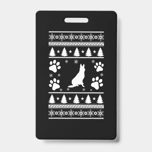 German Shepherd Christmas バッジ (正面)