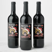 German Shepherd Christmas ワインラベル (ボトル)