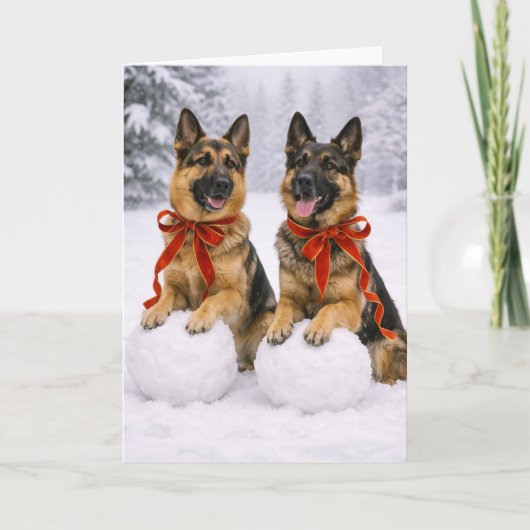 German Shepherd Christmas Card カード (正面)