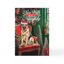 German Shepherd Christmas Dog Naughty or Nice