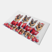 German Shepherd Christmas Dress Santa Hat ドアマット (アングル)