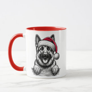 German Shepherd Christmas – Festive Dog マグカップ
