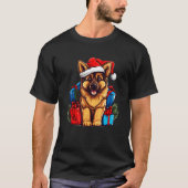 German Shepherd Christmas Fun Festive Holiday Dog  Tシャツ (正面)