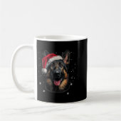 German Shepherd Christmas Funny Santa Hat Dog Xmas コーヒーマグカップ (左)