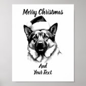 German Shepherd Christmas Poster Instant Download ポスター (正面)