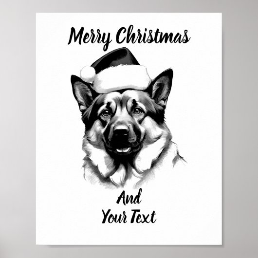 German Shepherd Christmas Poster Instant Download ポスター (正面)