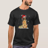 German Shepherd Christmas Santa Hat Christmas Dog Tシャツ (正面)
