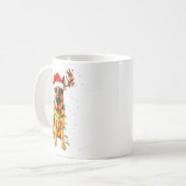 German Shepherd Christmas Tree Lights Pajama Dog L コーヒーマグカップ (正面左)