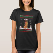 German Shepherd Christmas Ugly Sweater Xmas Lights Tシャツ (正面)