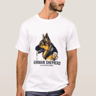 German Shepherd & Craft Beer Logo Tシャツ