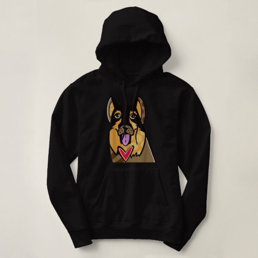 German Shepherd Cute Cartoon Dog Pop-Art Souvenir パーカ (デザイン正面)
